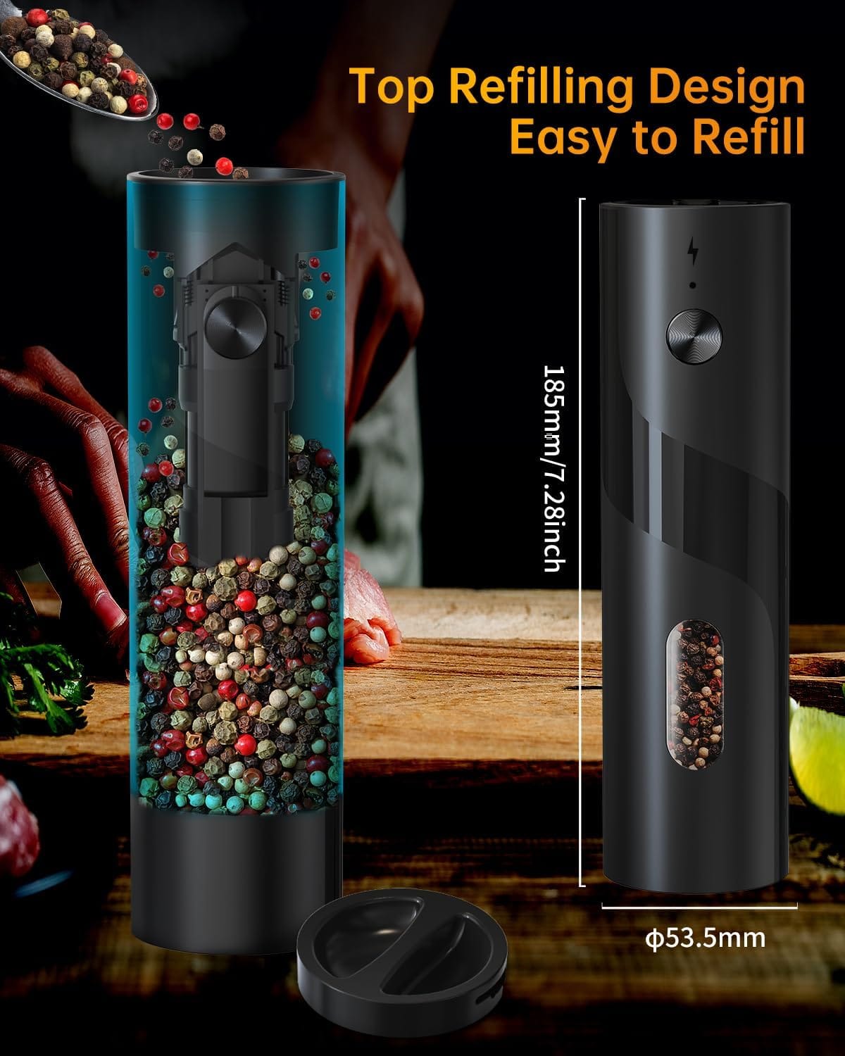 CIRCLE JOY Electric Salt and Pepper Grinder Set — photo 2