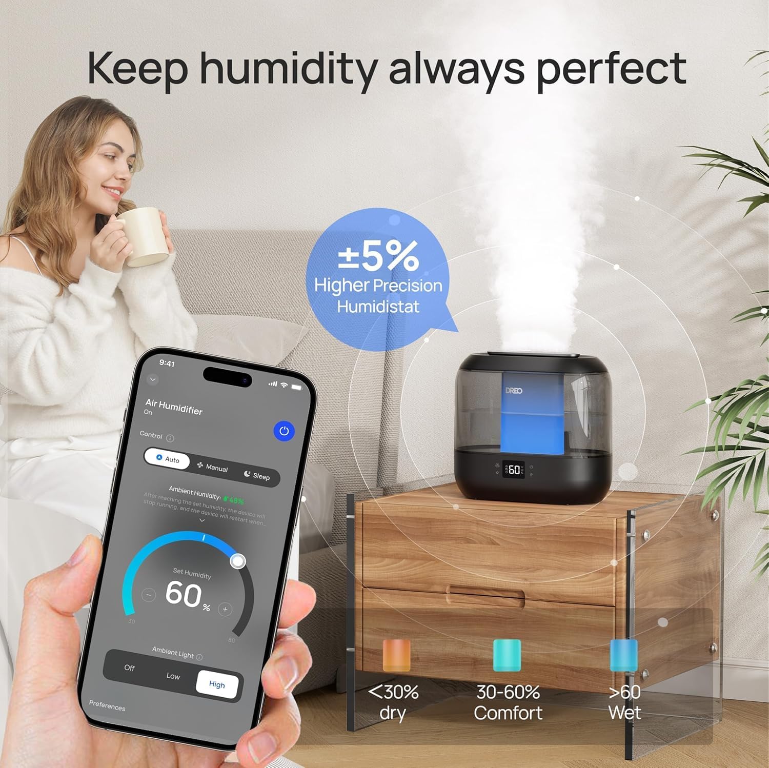 DREO Smart Humidifier 4L Top Fill — photo 4