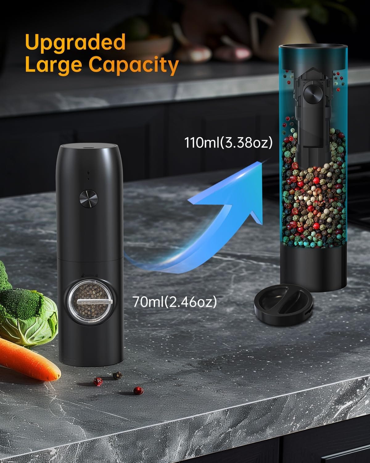 CIRCLE JOY Electric Salt and Pepper Grinder Set — photo 5