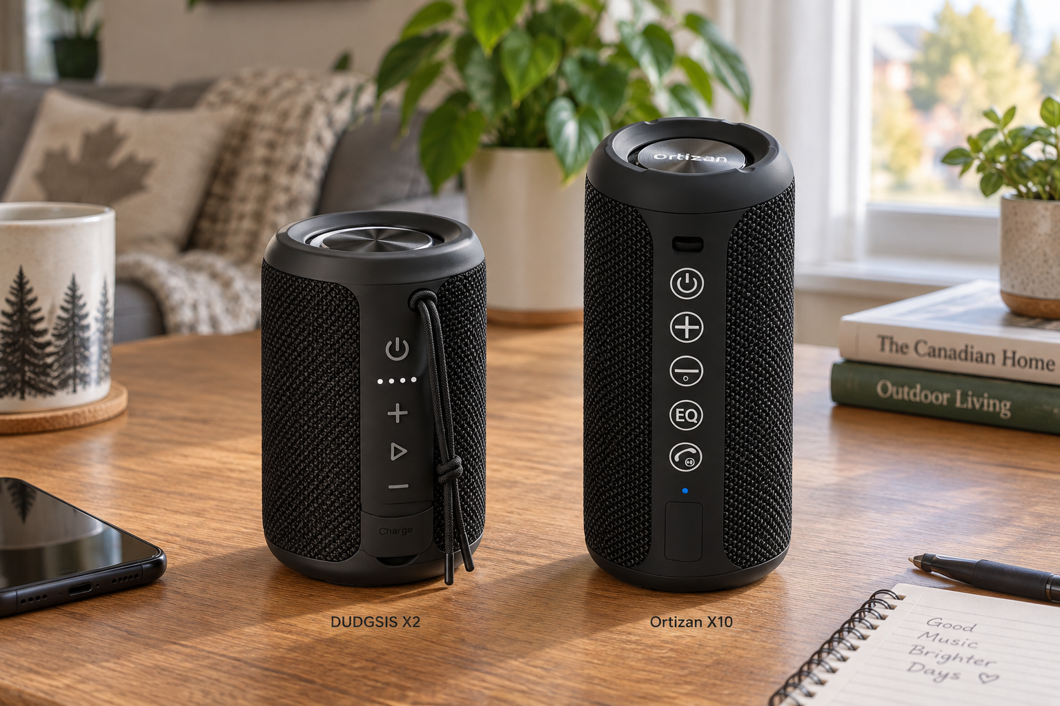 Side-by-side view of X2 and X10 speaker bodies.