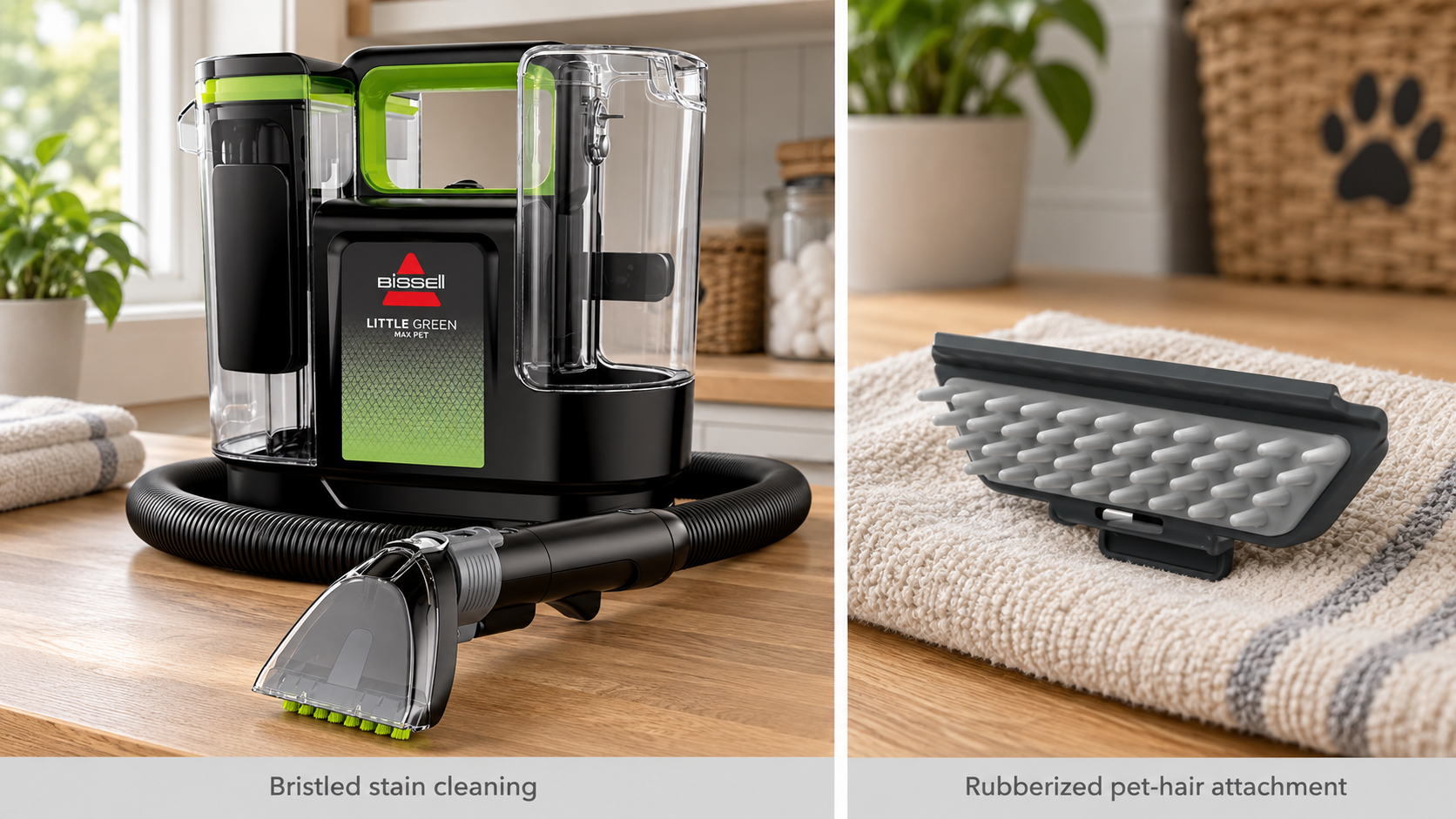 BISSELL stain nozzle and rubberized pet-hair attachment